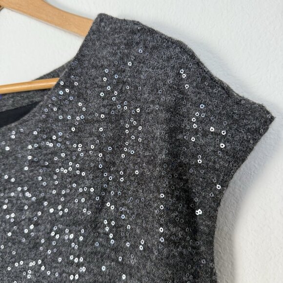 Vivienne Tam Sequin Knit Mini Dress Gray Womens Size Small Party Gala Sparkle - Picture 2 of 8